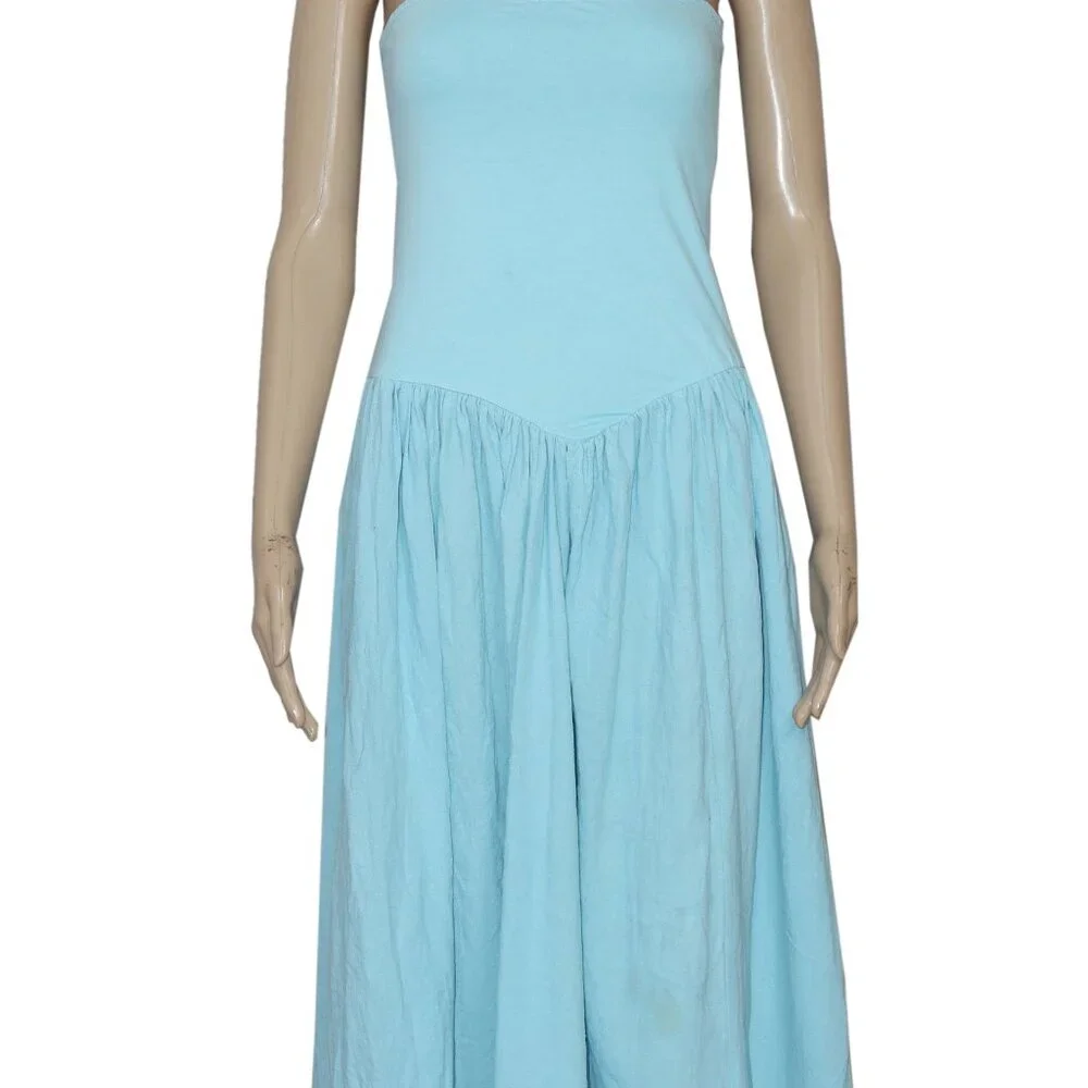 Free People Onda Drop-Waist Tube Midi Dress Slim Pull On S - Picture 4 of 7